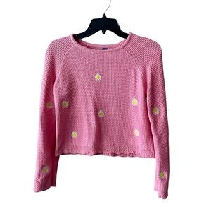 Old Navy Pink Kids Sweater with Daisy Embroidery
